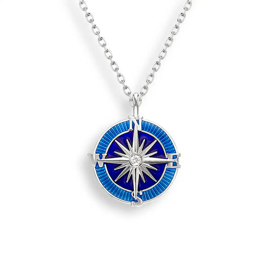 Blue Compass Rose Necklace