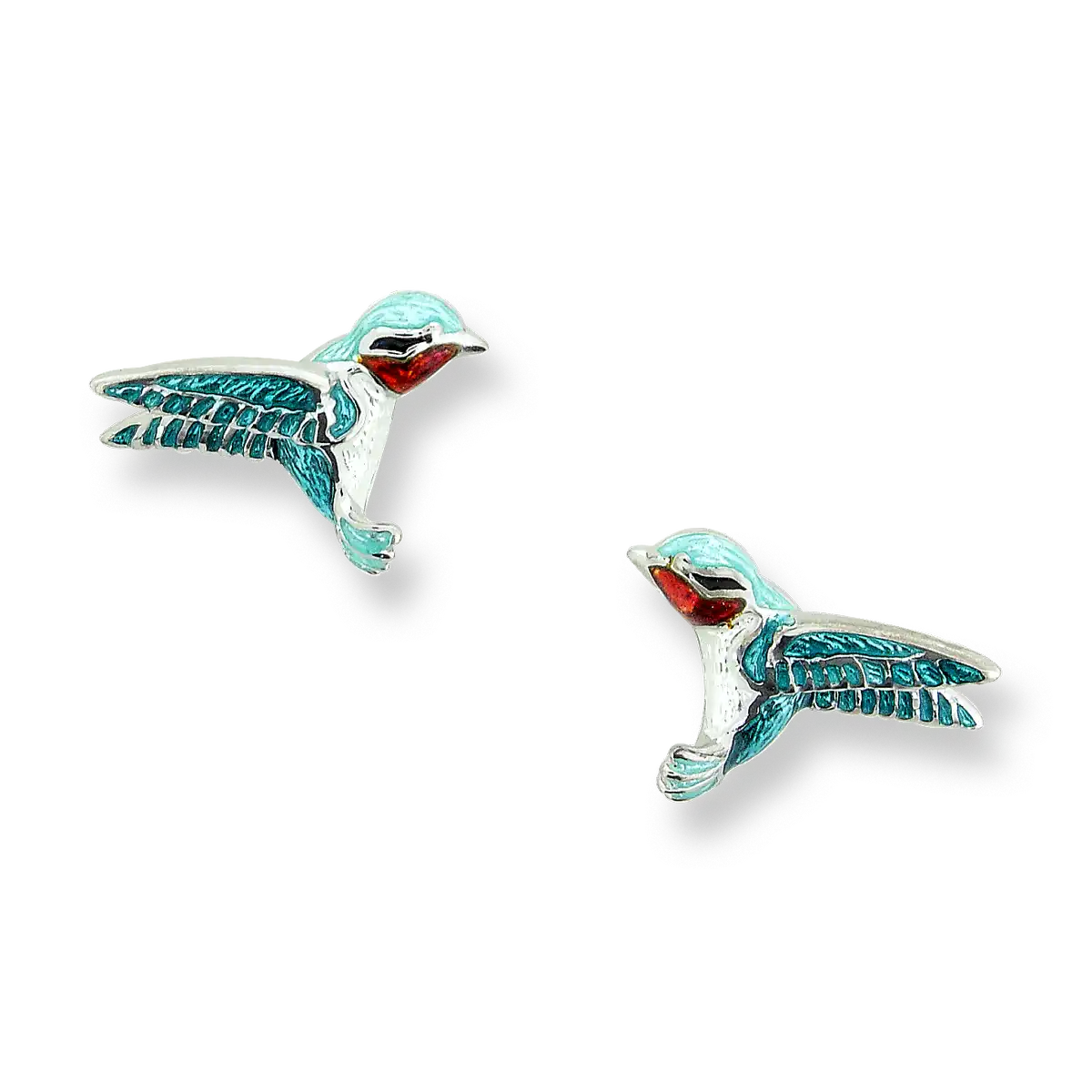 Green Hummingbird Post Earrings