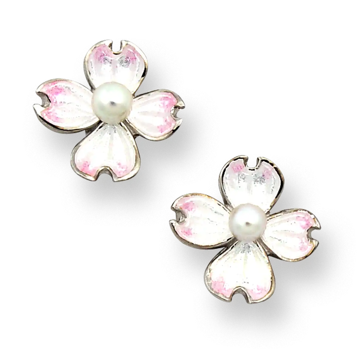 Small White Dogwood Post Earrings