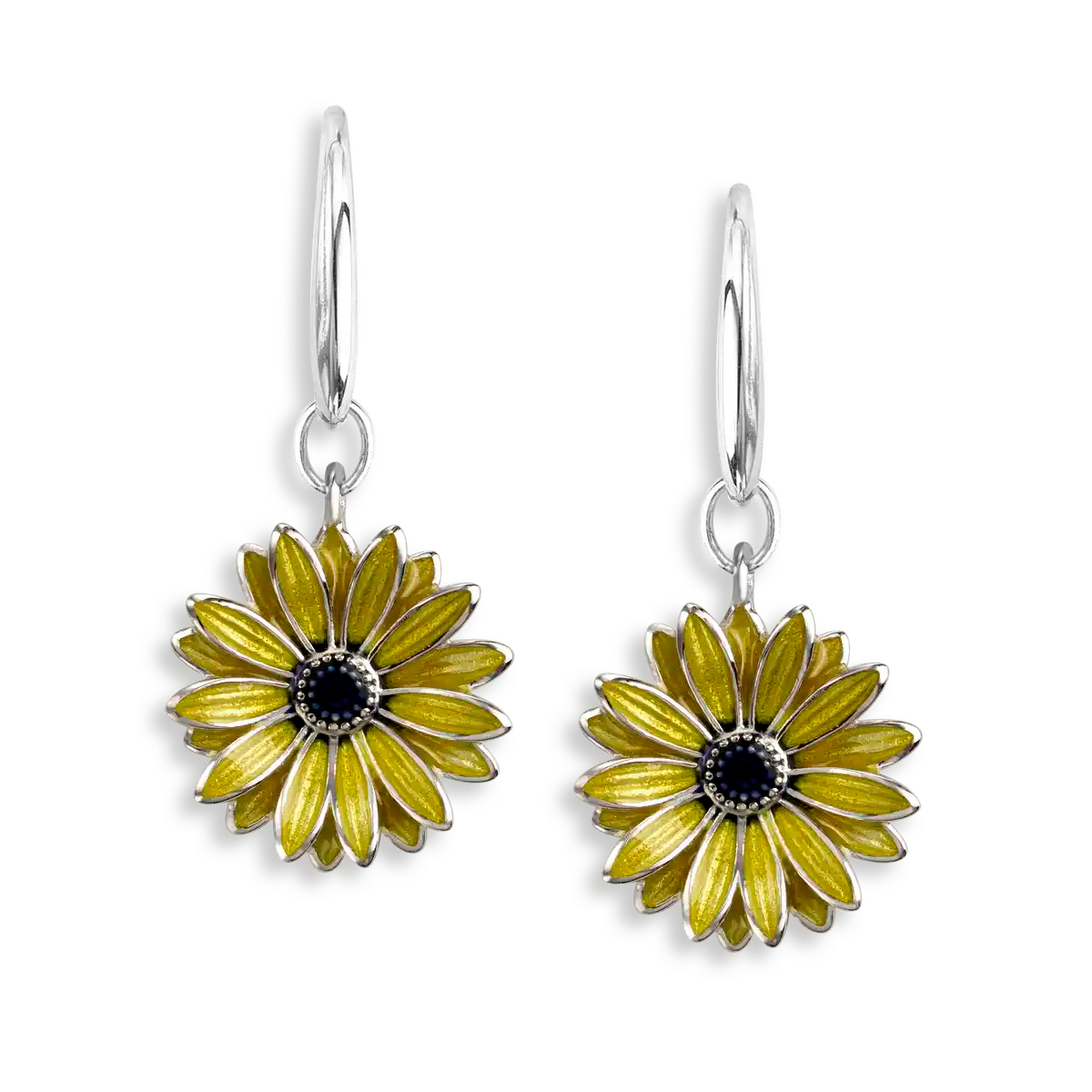 Yellow Black-Eyed Susan Wire Earrings