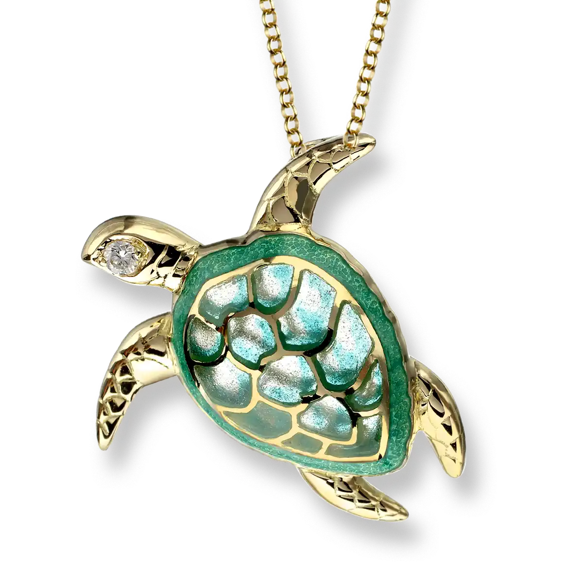 Green Plaque-A-Jour Pendant