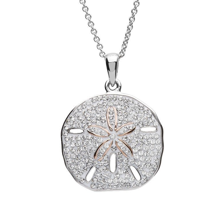 Sand Dollar Necklace With Crystals