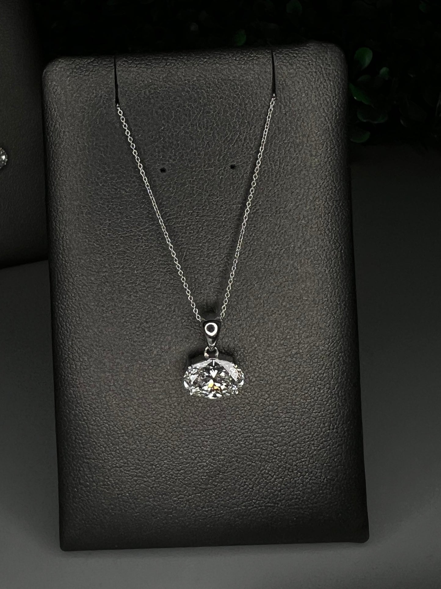 14K Oval Lab-Grown Diamond Necklace