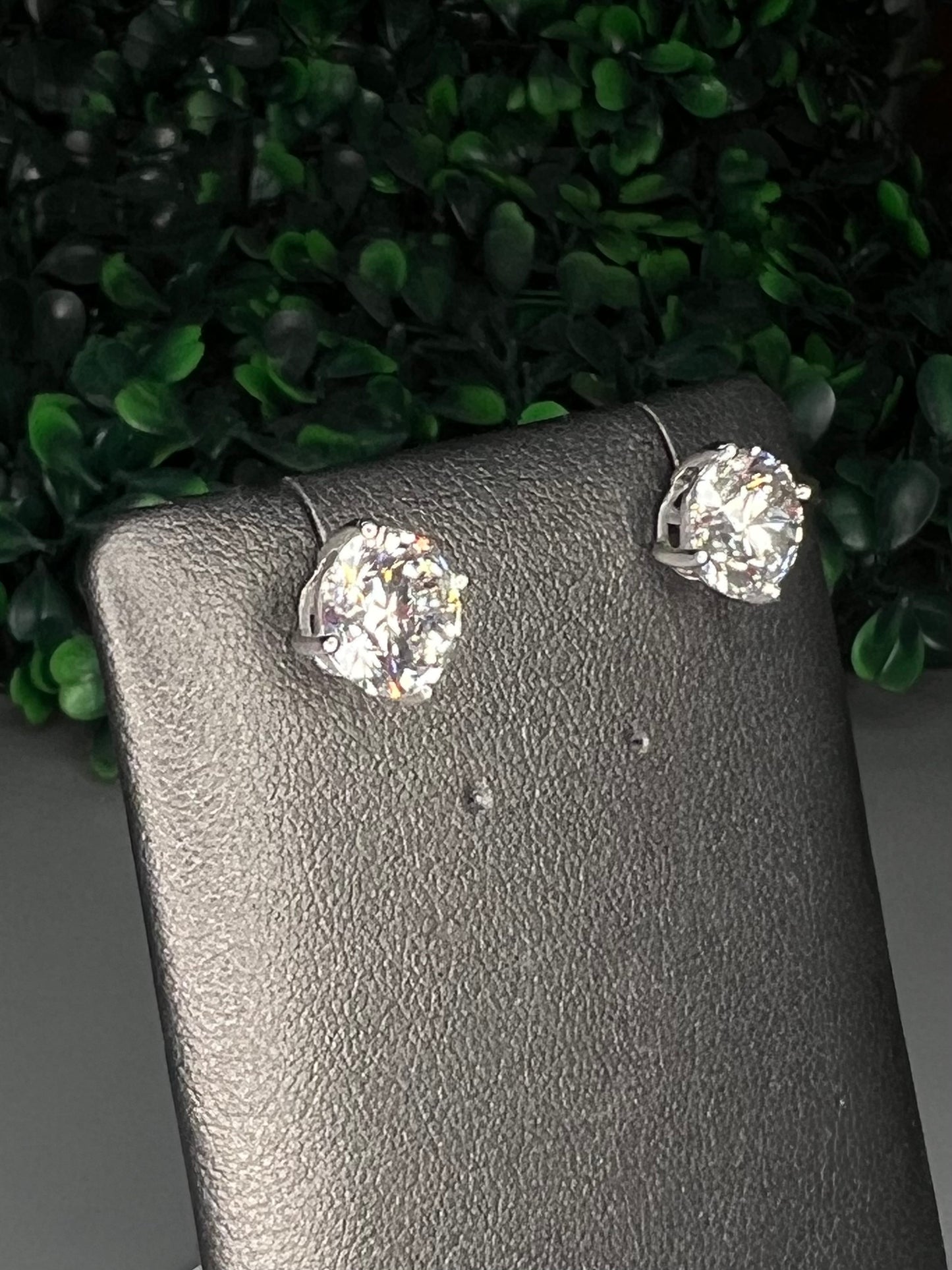 14KW 5.00 CTW Lab Diamond Stud Earrings in Martini Setting
