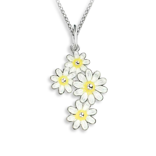 White Daisy Cluster Necklace