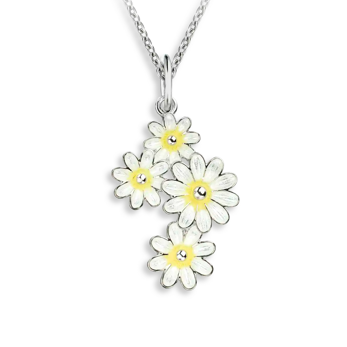 White Daisy Cluster Necklace