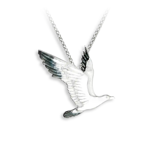 White Seagull Bird Necklace