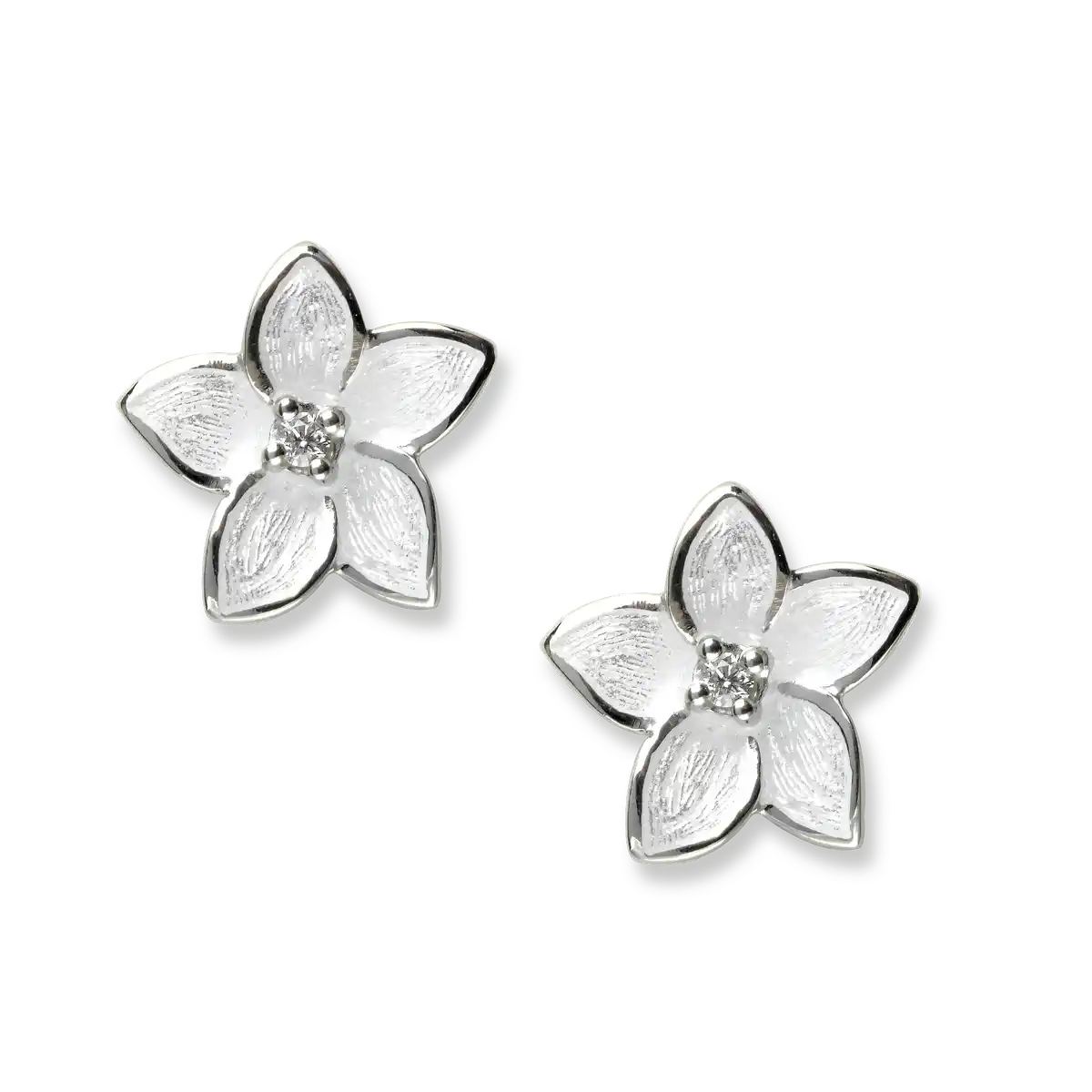 Small White Stephanotis Post Earrings