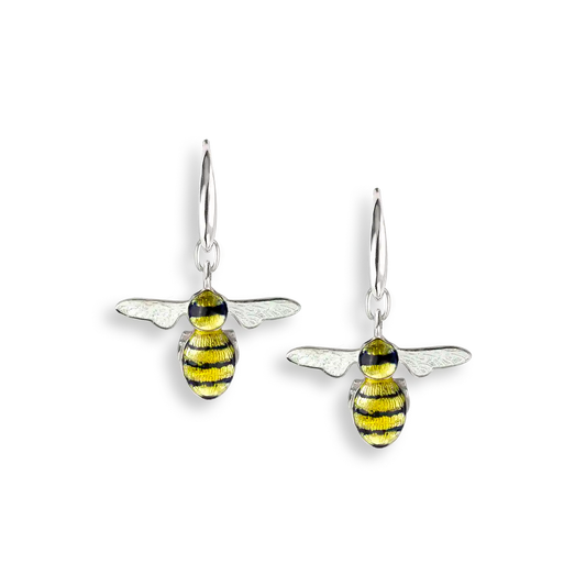 Yellow Bee Wire Earrings