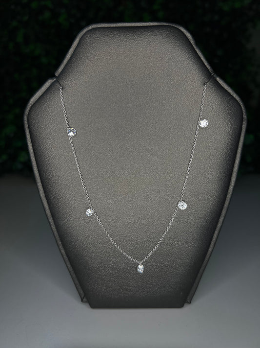 14KW Drilled Lab Round Diamond Necklace