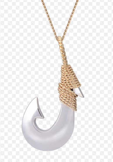 Silver and 14KY Hawaiiana Fish Hook