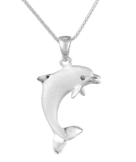 Precious Silver Jumping Dolphin Pendant