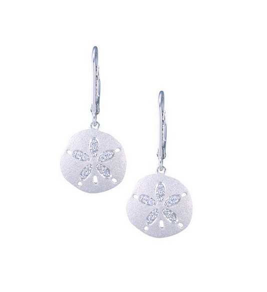 Precious Silver Sand Dollar Dangle Earrings