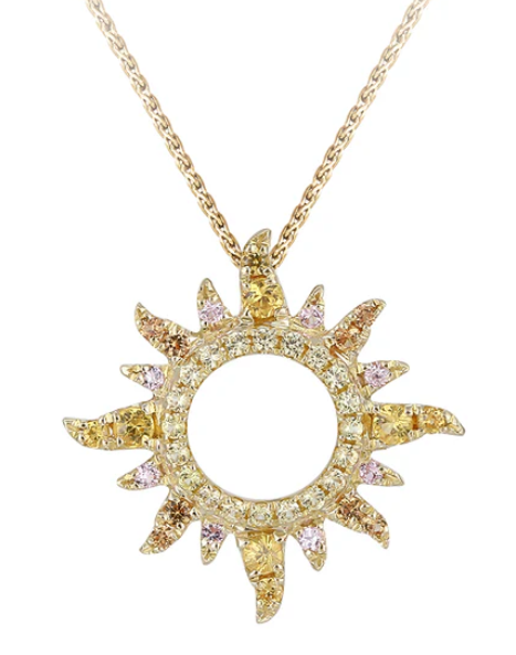 Sapphire Sunburst Pendant