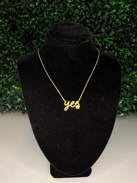14KY "Yes" Necklace with RBC Diamond