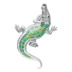 Kovel XLG Kiwi Opal Alligator Necklace