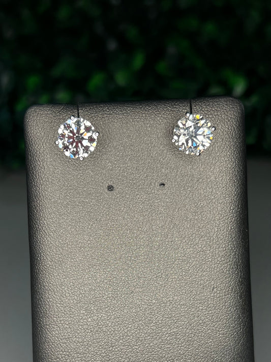 14KW 5.00 CTW Lab Diamond Stud Earrings in Martini Setting