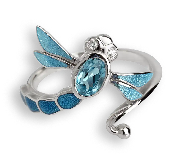 Blue Dragonfly Ring
