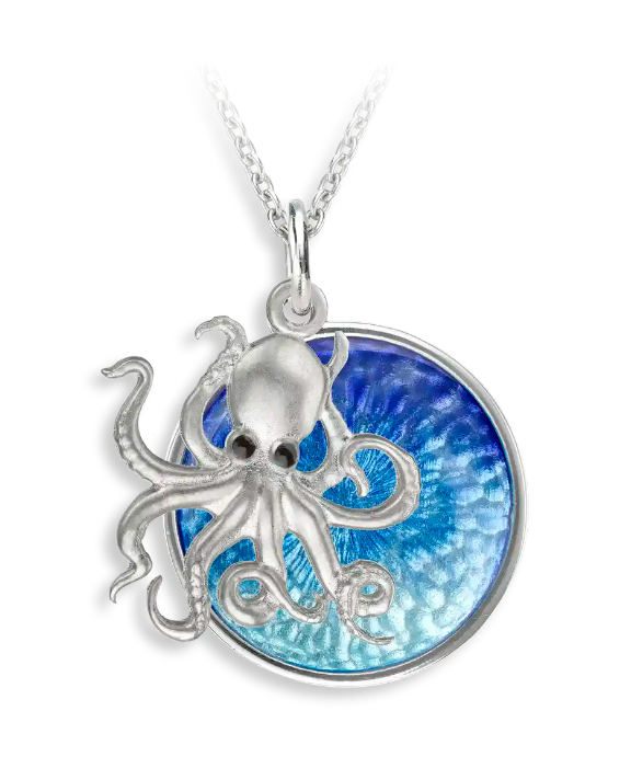 Blue Octopus Necklace