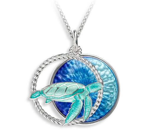 Blue Sea Turtle Necklace
