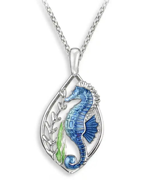 Blue Seahorse Necklace