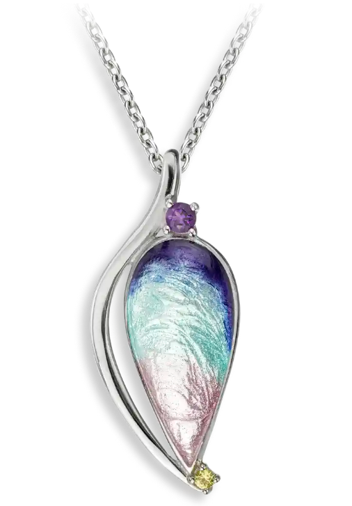 Teardrop Amethyst/Yellow Sapphire Necklace