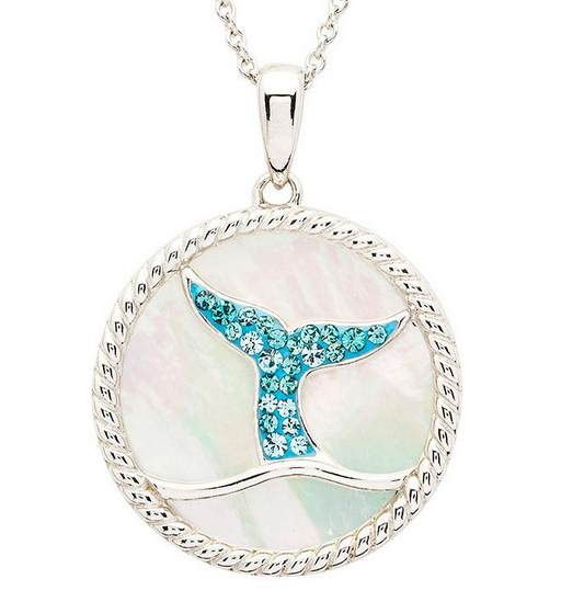 Mother of Pearl Whale Tail Necklace
