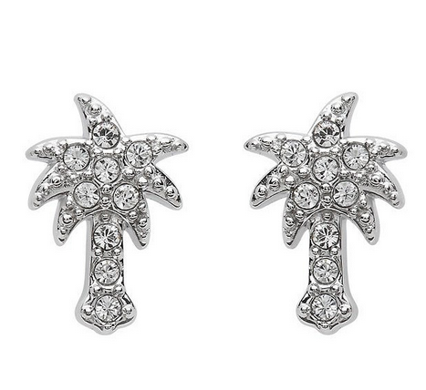 Sterling Palm Tree Stud Earrings