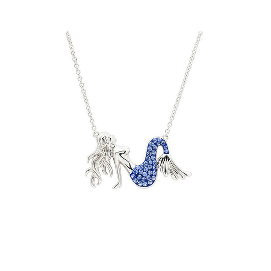 Sterling Silver Sapphire Blue Mermaid Necklace