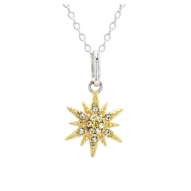 Sterling Silver Sun Crystal Mini Necklace