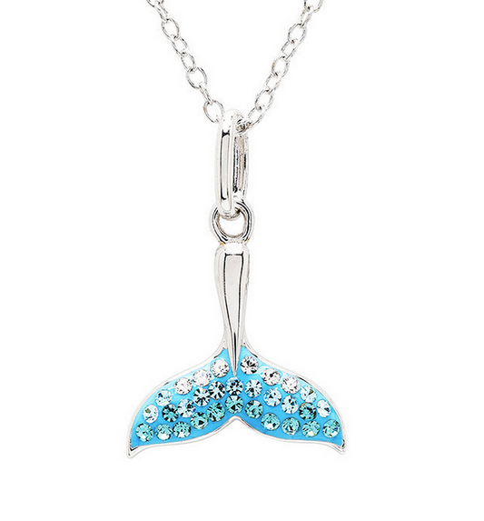 Swarovski Crystal Whale Tail Necklace