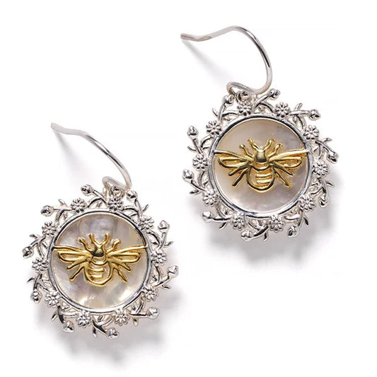 Southern Gates Mother of Pearl Bee Earrings