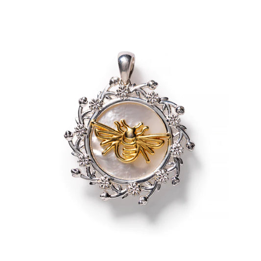 Southern Gates Mother of Pearl Bee Pendant