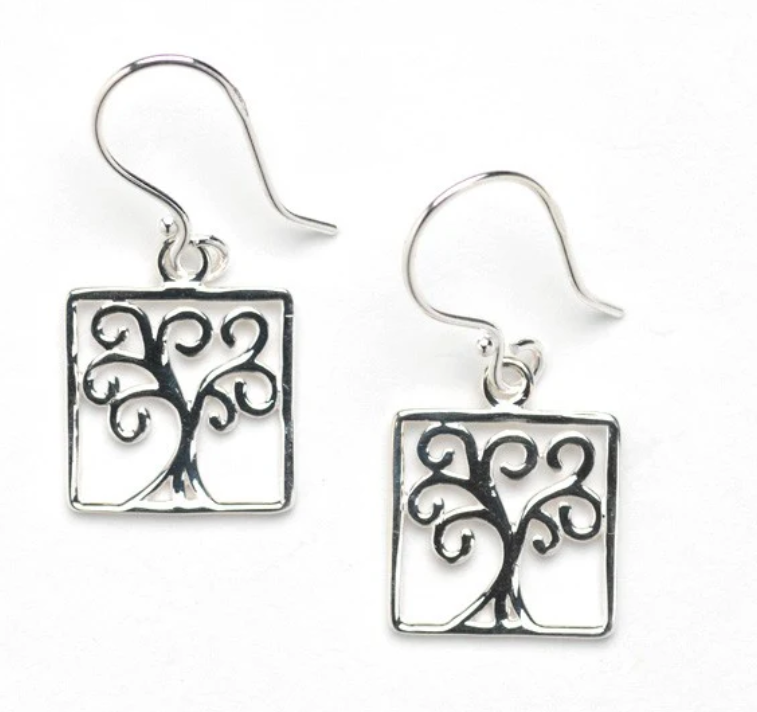 Southern Gates Oak Tree Square Earrings