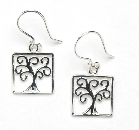 Southern Gates Oak Tree Square Earrings